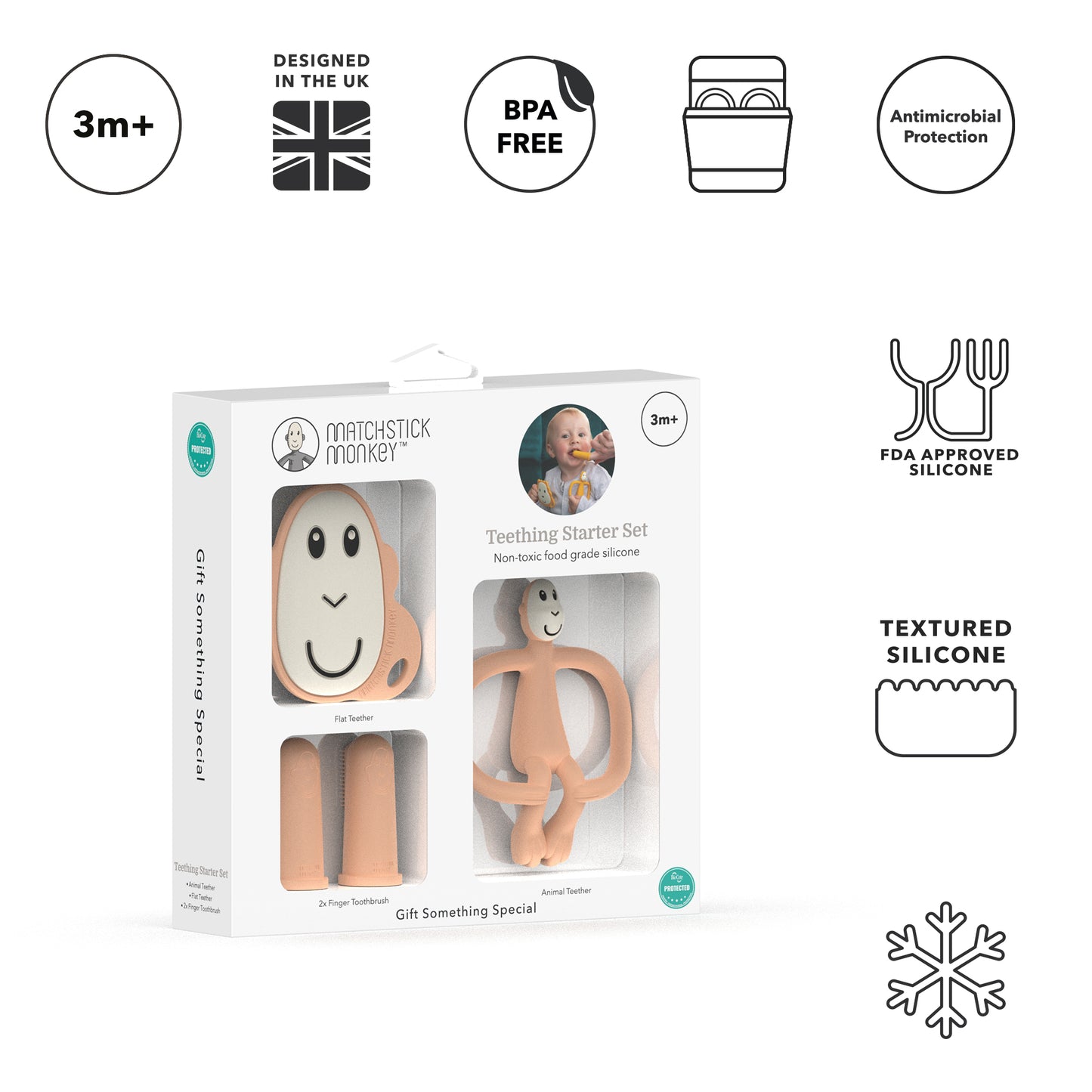 Apagjafasett - ferskjulitað - NÝTT