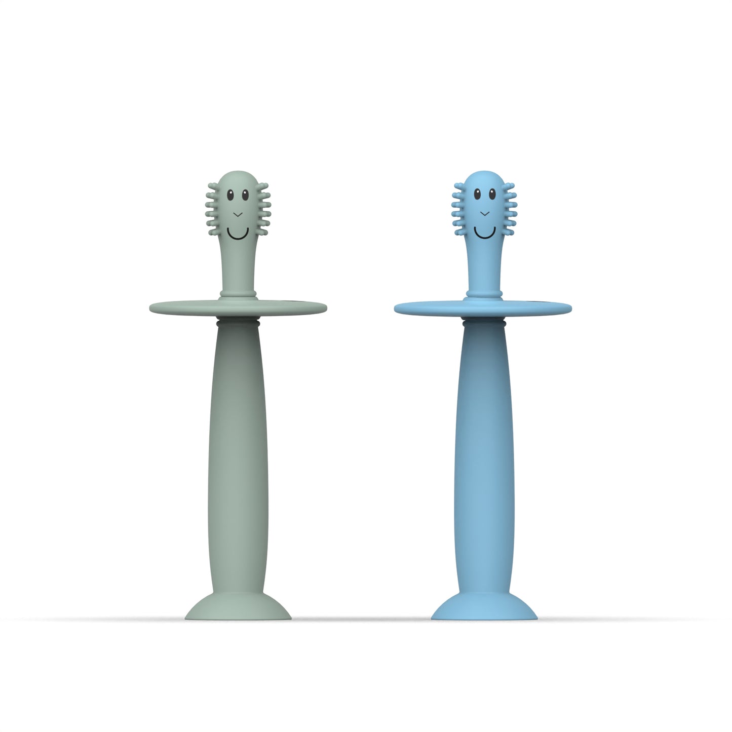 Æfingatannburstar 2 stk - ljósblár & mintugrænn - NÝTT