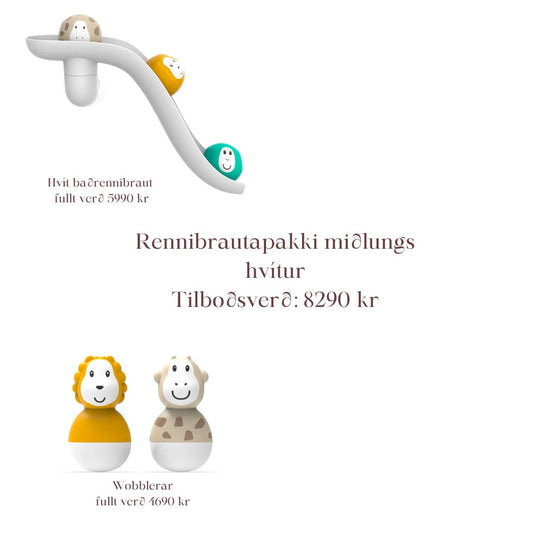 Rennibrautapakki miðlungs hvítur