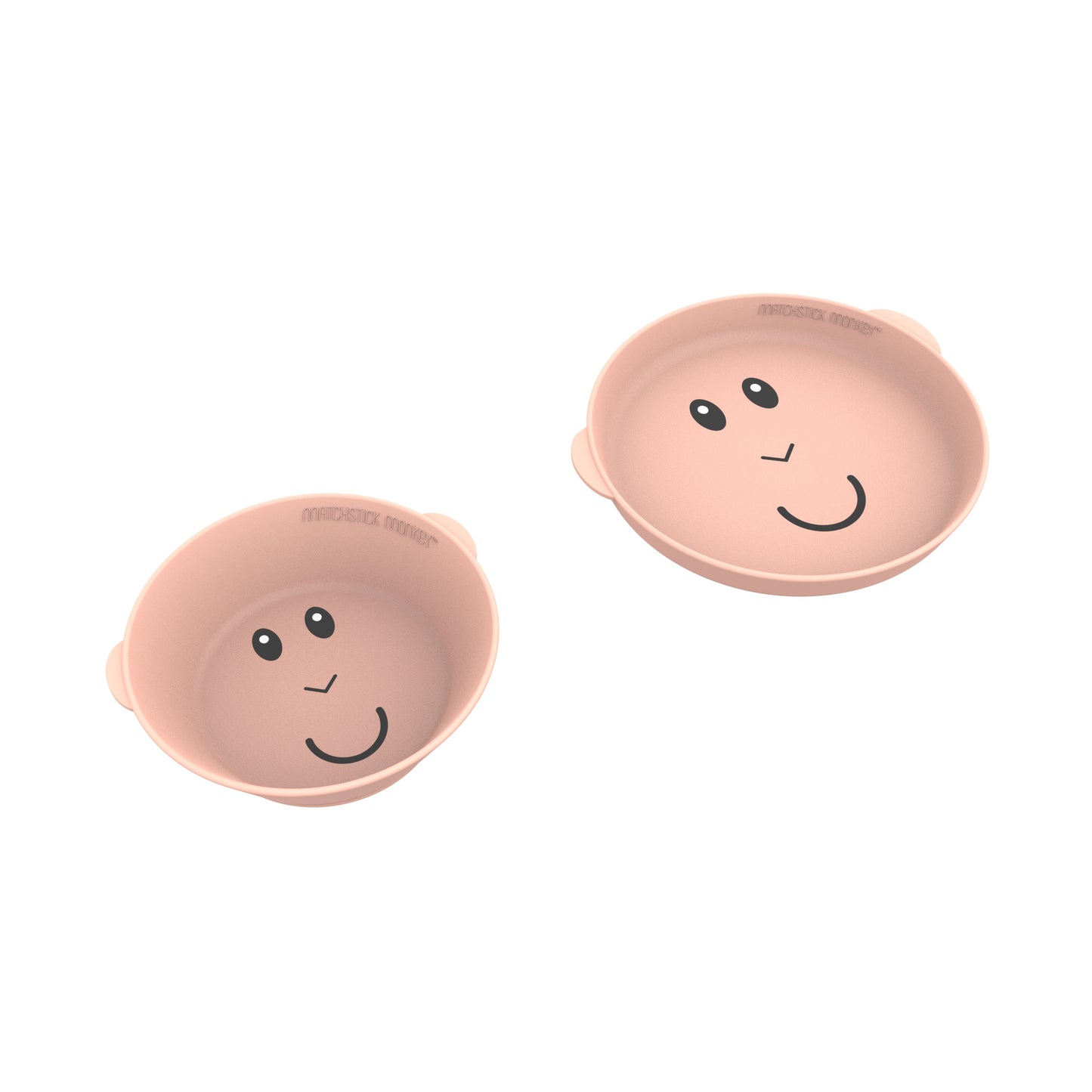 Matarsett með sogskál - ljósbleikt (dusty pink)